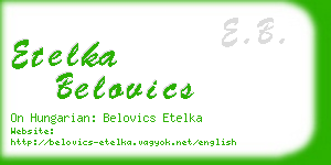 etelka belovics business card